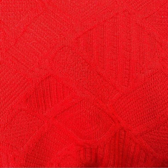 Vintage Vivid Red Patterned Polyester Double Knit Pants Size 32 x 30 - Picture 4 of 12